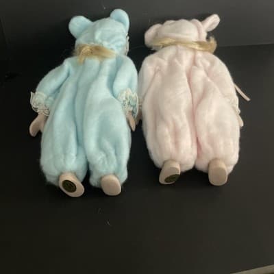 Bunny Suit Twins Betty Lou and Sue Anne Porcelain Figures 60s Kitsch - Thumbnail 6