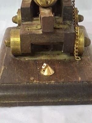 Vtg Hand Crafted Brass & Wood Table Top Desk Decorative Cannon - Thumbnail 12