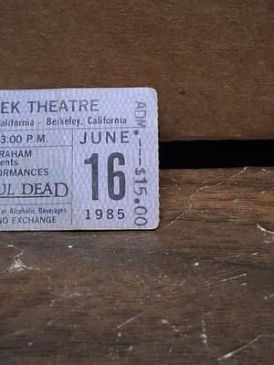 GRATEFUL DEAD TICKET STUB 06-14-1985 GREEK THEATRE BERKELEY - Thumbnail 2