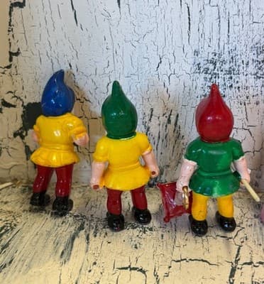 Vtg Snow White and the Seven 7 Dwarfs Cake Topper Decoration Set - Thumbnail 5