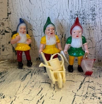 Vtg Snow White and the Seven 7 Dwarfs Cake Topper Decoration Set - Thumbnail 4