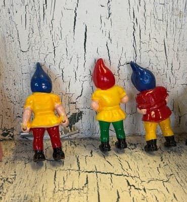 Vtg Snow White and the Seven 7 Dwarfs Cake Topper Decoration Set - Thumbnail 7