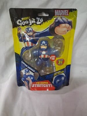 Heroes of Goo Jit Zu Marvel Captain America Stretchy Mushy Action Figure New - Thumbnail 2