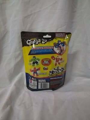 Heroes of Goo Jit Zu Marvel Captain America Stretchy Mushy Action Figure New - Thumbnail 3