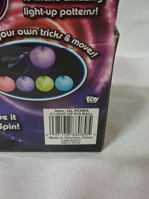 Rare LED Light up Poi Ball 9 Light Modes NEW Sealed - The Toy Network - Thumbnail 4