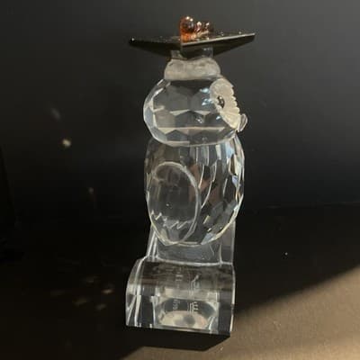 Sorelle Glass Crystal Graduation Owl Sitting on a Book 5" T - Thumbnail 3