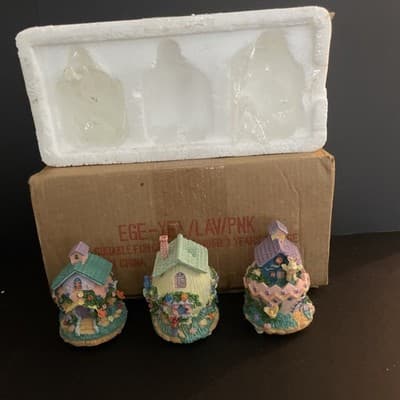 Miniature Cottages Houses (3) Resin Small Country Primitive Approx. 2.5" Tall - Thumbnail 7