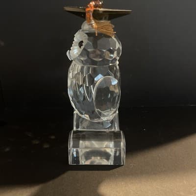 Sorelle Glass Crystal Graduation Owl Sitting on a Book 5" T - Thumbnail 4