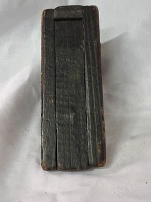 Vintage Mini Cannon Cast Iron Wood Carriage Rustic Military Decor - Thumbnail 8