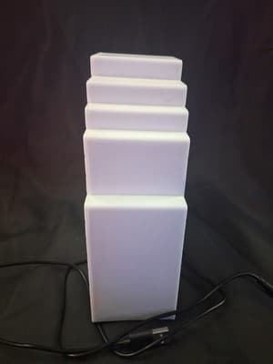 PacMan White Ghost Light Table Lamp Multi Colored Changes Colors Works USB Inc - Thumbnail 3