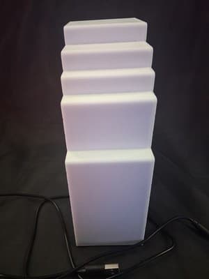 PacMan White Ghost Light Table Lamp Multi Colored Changes Colors Works USB Inc - Thumbnail 6