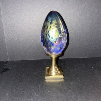 1994 GES Glass Eye Studio Art Glass Egg - Thumbnail 2