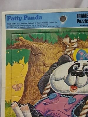 Whitman Patty Panda Frame-Tray Puzzle 12 Pieces Animals Theme 1983 vintage - Thumbnail 5