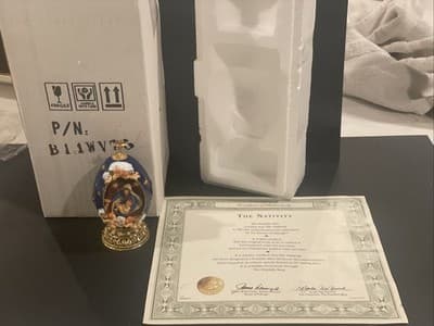 COLLECTABLE, Faberge, THE NATIVITY Egg - Franklin Mint 4-1/2” Tall x 2” Wide - Thumbnail 6
