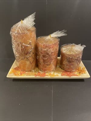 Pier 1 Fall Leaf Tray and Candles - Thumbnail 2