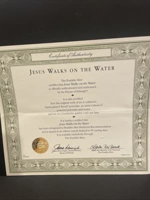 Franklin Mint “Jesus Walks On Water” House Of Faberge Egg w/ Original Box & COA - Thumbnail 2