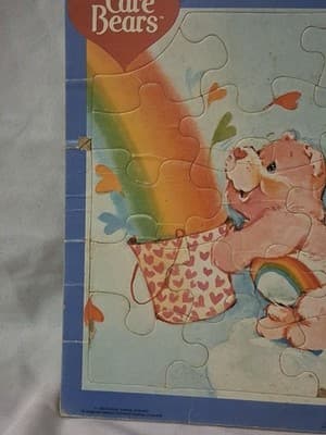 Vintage 1983 Cheer Bear Rainbow Care Bears Craft Master Frame-Tray Puzzle - Thumbnail 6