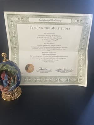 Franklin Mint “Feeding The Multitudes” House Of Faberge Egg w Original Box & COA - Thumbnail 6