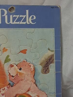 Vintage 1983 Cheer Bear Rainbow Care Bears Craft Master Frame-Tray Puzzle - Thumbnail 3