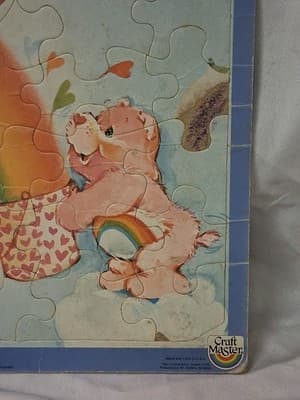 Vintage 1983 Cheer Bear Rainbow Care Bears Craft Master Frame-Tray Puzzle - Thumbnail 5