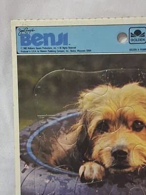 Vintage 1983 Benji Frame Tray Puzzle 4512C-36 Golden - Thumbnail 2