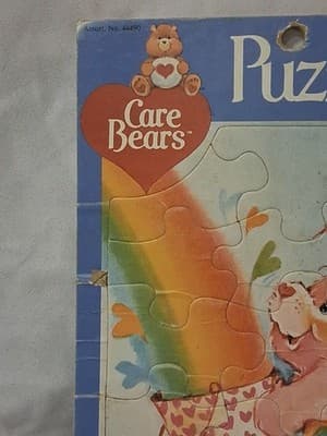 Vintage 1983 Cheer Bear Rainbow Care Bears Craft Master Frame-Tray Puzzle - Thumbnail 2