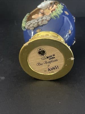 Franklin Mint House of Faberge ‘The Baptism’ Life Of Christ Imperial Resin Egg - Thumbnail 5