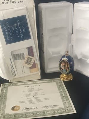 Franklin Mint House of Faberge ‘The Baptism’ Life Of Christ Imperial Resin Egg - Thumbnail 6