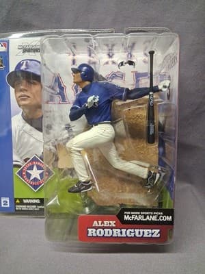 ALEX RODRIGUEZ MCFARLANE MLB SERIES 2 BLUE JERSEY VARIANT RANGERS (2002) - Thumbnail 2