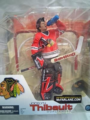 McFarlane NHL Series 4 JOCELYN THIBAULT Red CHASE Chicago Blackhawks Variant - Thumbnail 2