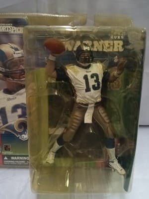 Kurt Warner Rams McFarlane NFL Figure Series 1 White Jersey Uniform New 2001 #13 - Thumbnail 2