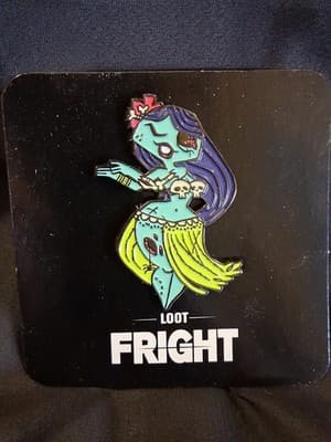 Loot Fright 2” Zombie Girl Hula Dancer Pin By Artist Tom Kurzanski Loot Crate - Thumbnail 2