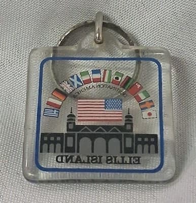 Ellis Island Acrylic Lucite Keychain Keyring - Thumbnail 2