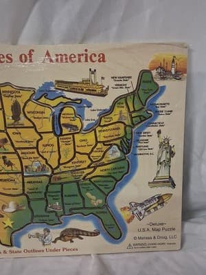 United States Of America Puzzle Deluxe Vintage Melissa & Doug Llc - Thumbnail 3