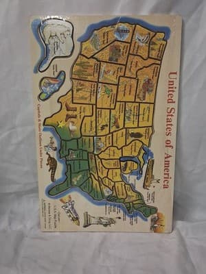United States Of America Puzzle Deluxe Vintage Melissa & Doug Llc - Thumbnail 4