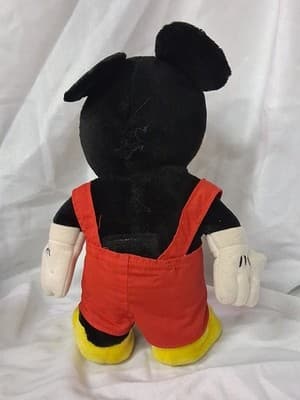 VINTAGE MICKEY MOUSE DOLL 14" WITH SUSPENDERS/BLUE BOW - Thumbnail 6
