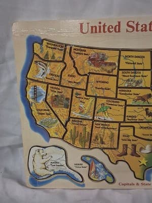 United States Of America Puzzle Deluxe Vintage Melissa & Doug Llc - Thumbnail 2
