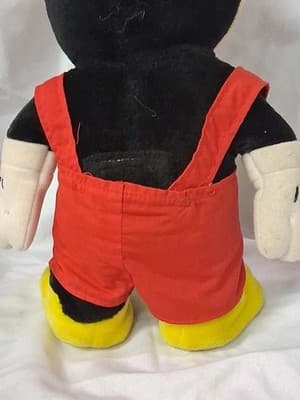 VINTAGE MICKEY MOUSE DOLL 14" WITH SUSPENDERS/BLUE BOW - Thumbnail 7
