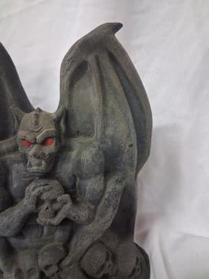 Vintage 19990s Rubber Latex Gargoyle Halloween Decor Red Eyes Skulls Gothic - Thumbnail 6