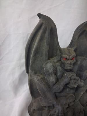 Vintage 19990s Rubber Latex Gargoyle Halloween Decor Red Eyes Skulls Gothic - Thumbnail 5