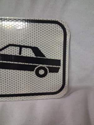 Tow Away Img Black/White Road Sign, 12" x 6", Made in USA, D.O.T. Grade No Holes - Thumbnail 4