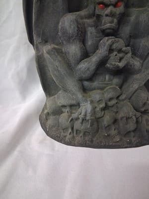 Vintage 19990s Rubber Latex Gargoyle Halloween Decor Red Eyes Skulls Gothic - Thumbnail 3