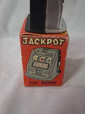 Vintage Tiny One Arm Bandit Fruit Machine Toy Made In Hong Kong, With Box Rare - Thumbnail 4