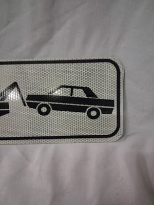 Tow Away Img Black/White Road Sign, 12" x 6", Made in USA, D.O.T. Grade No Holes - Thumbnail 3