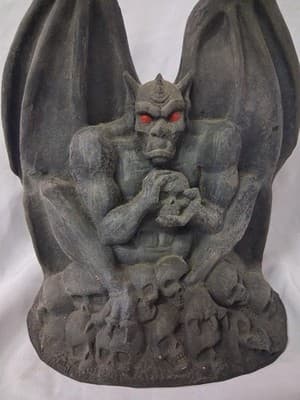 Vintage 19990s Rubber Latex Gargoyle Halloween Decor Red Eyes Skulls Gothic - Thumbnail 2