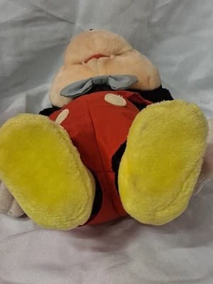 VINTAGE MICKEY MOUSE DOLL 14" WITH SUSPENDERS/BLUE BOW - Thumbnail 10