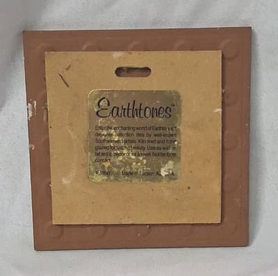 Vintage (1990) EARTHTONES Southwestern Decorative Ceramic Tile"End of the Trail" - Thumbnail 4