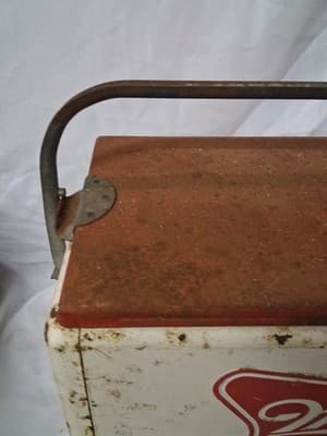 Vintage Cronstrom's Miller High Life Beer Metal Picnic Cooler Ice Chest 19" - Thumbnail 3