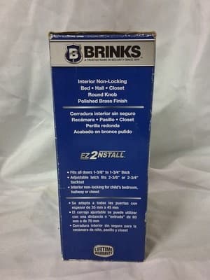 BRINKS Interior Non-Locking Room or Closet (Polished Brass Round Door Knob) Set - Thumbnail 2
