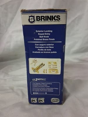 Brinks High Security Ball Style Keyed Entry Satin Nickel Door Knob 2107-105 NEW - Thumbnail 4